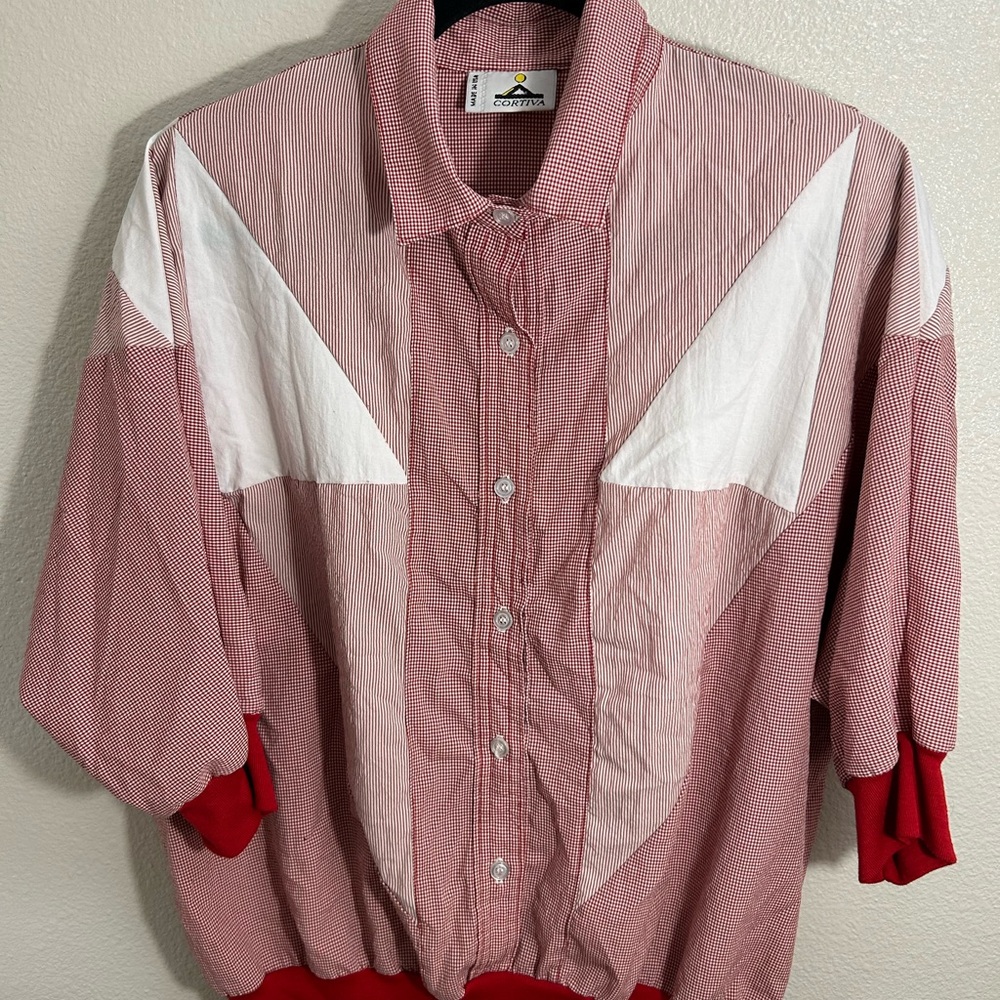 Vintage Cortiva Red and White Top